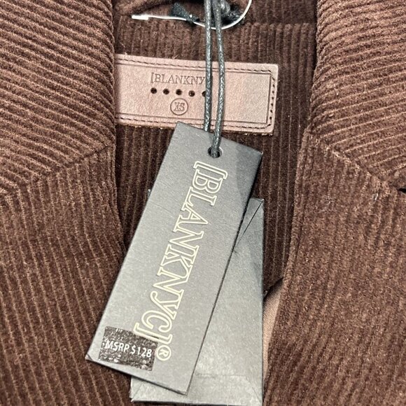 BlankNYC Womens XS Corduroy Blazer Jacket Brown 1 Button Academia Office Preppy - Picture 7 of 10